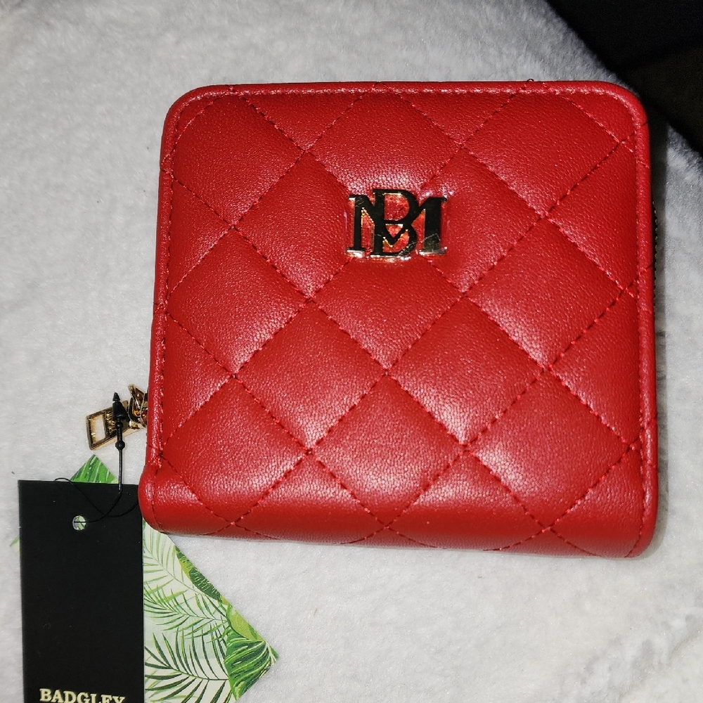 Badgley Mischka Quilted Red Wallet